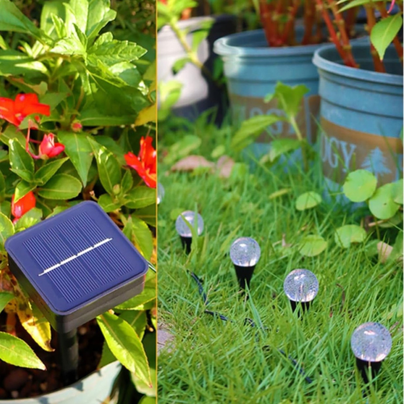 Lampe solaire extérieur led boule effet Bulle lumière chaude (Set de 10 Lampes)-Luminogreen