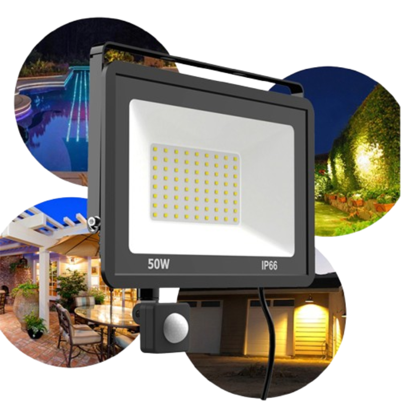 Projecteur  led extérieur à détecteur de mouvement  lumière blanche et grande illumination avec ebook gratuit-Luminagreen