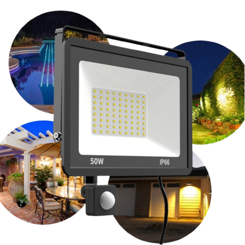 Projecteur led extérieur à détecteur de mouvement  lumière blanche et grande illumination -Luminogreenn