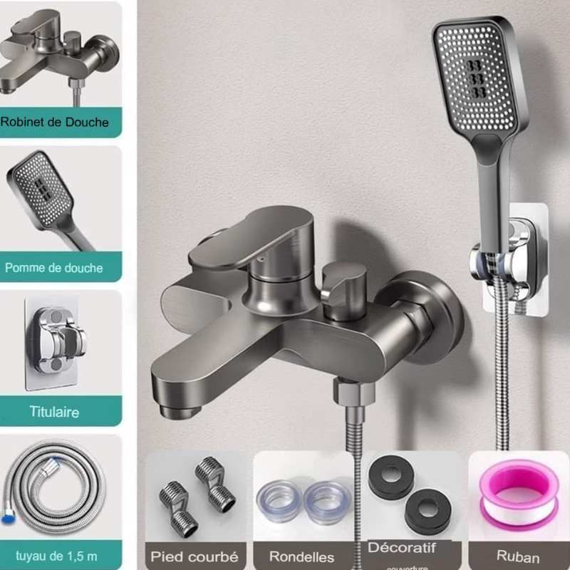 Mitigeur baignoire avec triple robinet-Luminogreen