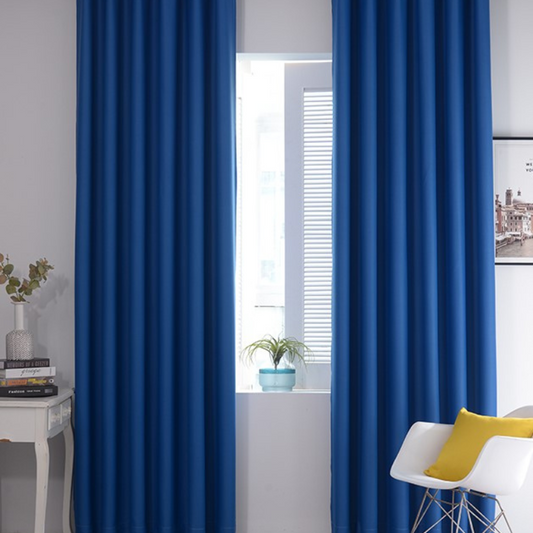 rideaux occultant thermique pour chambre à coucher et pour salon classique bleu -Luminogreen