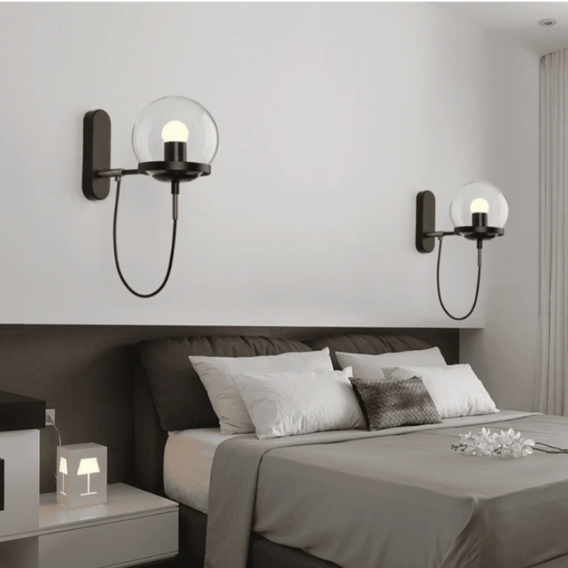 Applique murale extérieur globe verre LED vintage  -Luminogreen