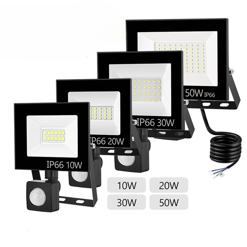 Projecteur led extérieur à détecteur de mouvement  lumière blanche et grande illumination -Luminogreenn