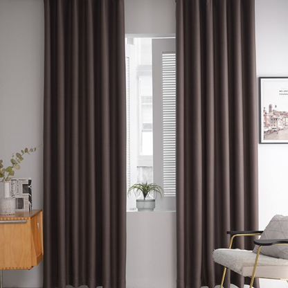 rideaux occultant thermique pour chambre à coucher et pour salon classique brun  -Luminogreen