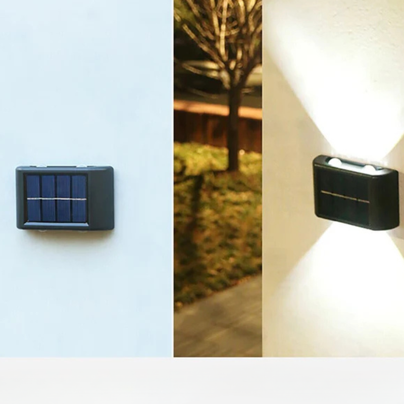Applique murale extérieur solaire led étanches et lumineuses de haut en bas classique -Luminogreen