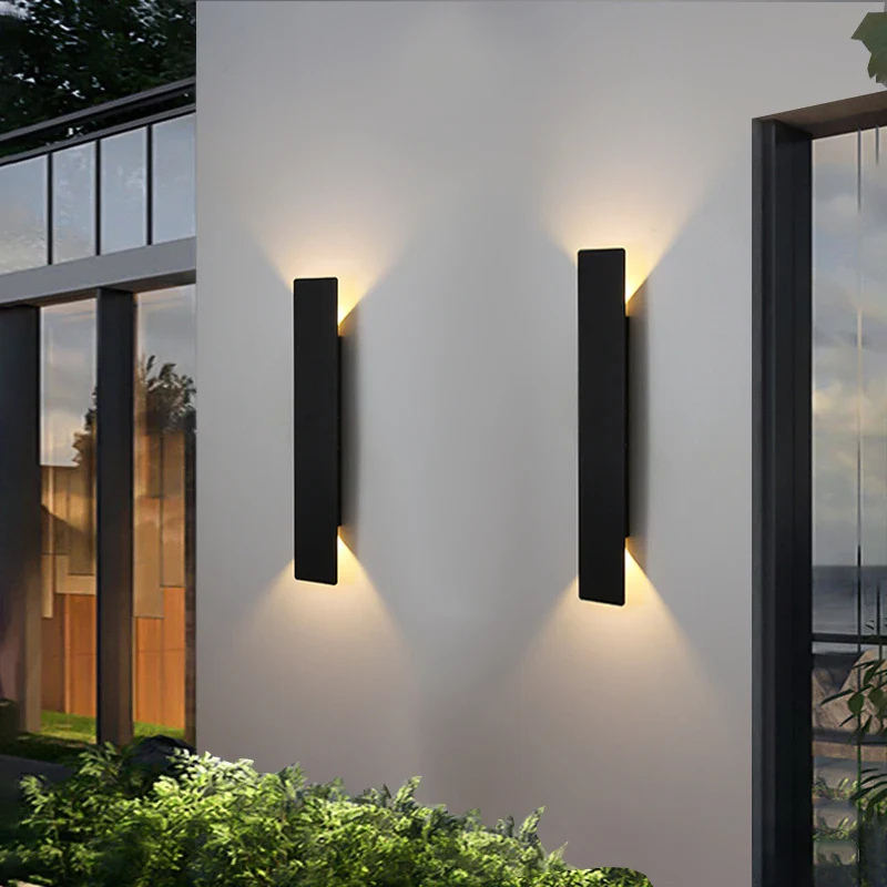 Applique murale extérieur à bande LED en aluminium désigne noir et blanc -Luminogreen