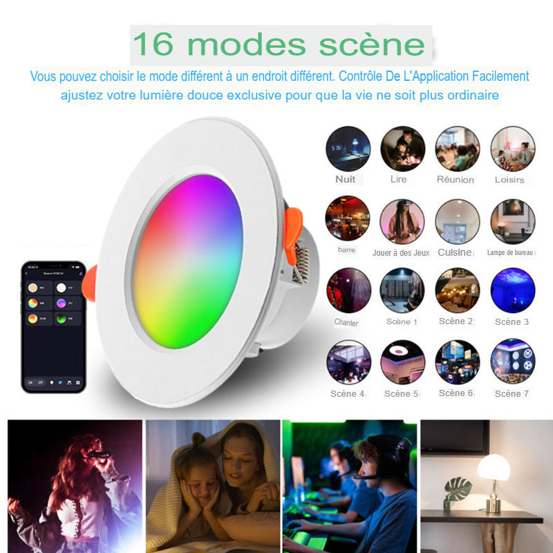 spot led encastrable intelligent Bluetooth multicouleur-Luminogreen