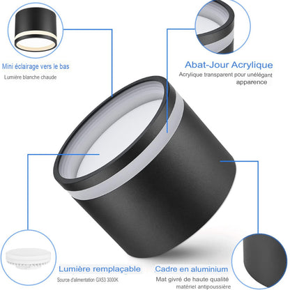 Spot led encastrable gradable, montage en surface, style nordique -Luminogreen