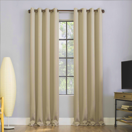Rideaux occultant thermique simples de couleur unie -Luminogreen