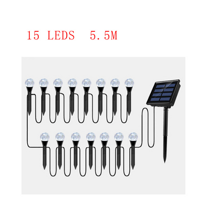 Lampe solaire extérieur led boule effet Bulle lumière chaude (Set de 10 Lampes)-Luminogreen