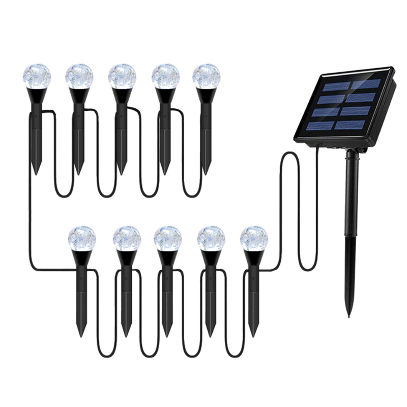 Lampe solaire extérieur led boule effet Bulle lumière chaude (Set de 10 Lampes)-Luminogreen
