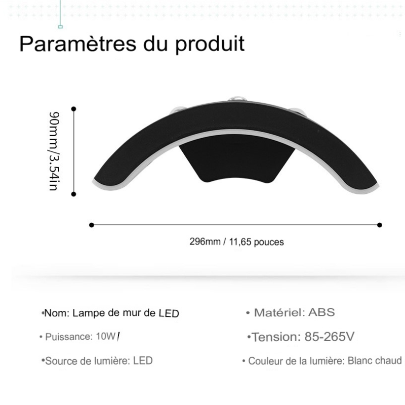 Applique Murale Extérieure led triple lumière blanc chaud 10 w efficace,+ebook gratuit-luminagreen