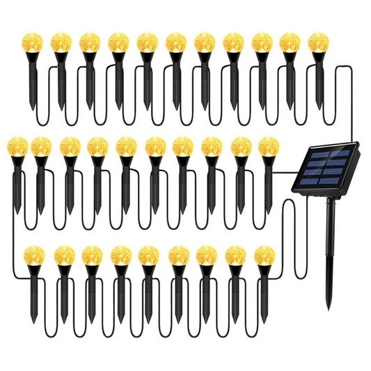 Lampe solaire extérieur led boule effet Bulle lumière chaude (Set de 10 Lampes)-Luminogreen