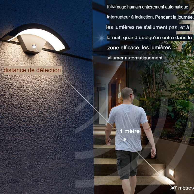 Applique murale extérieur led demi-rond avec Détecteur de Mouvement Radar -Luminogreen