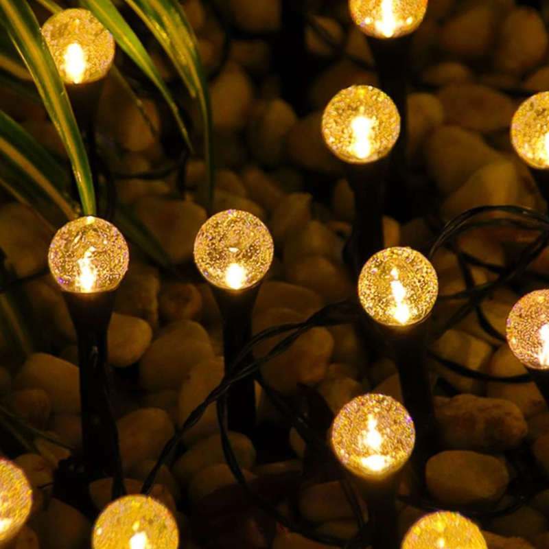 Lampe solaire extérieur led boule effet Bulle lumière chaude (Set de 10 Lampes)-Luminogreen