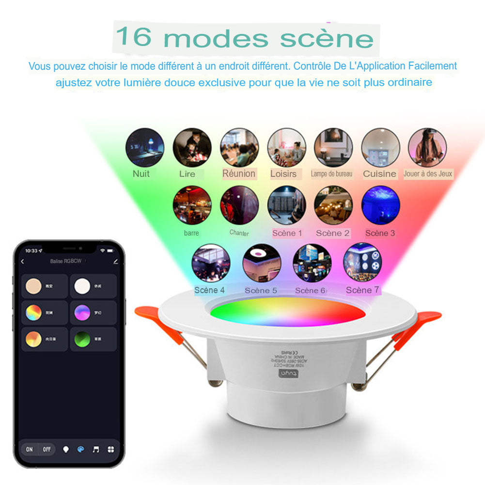 spot led encastrable intelligent Bluetooth multicouleur-Luminogreen