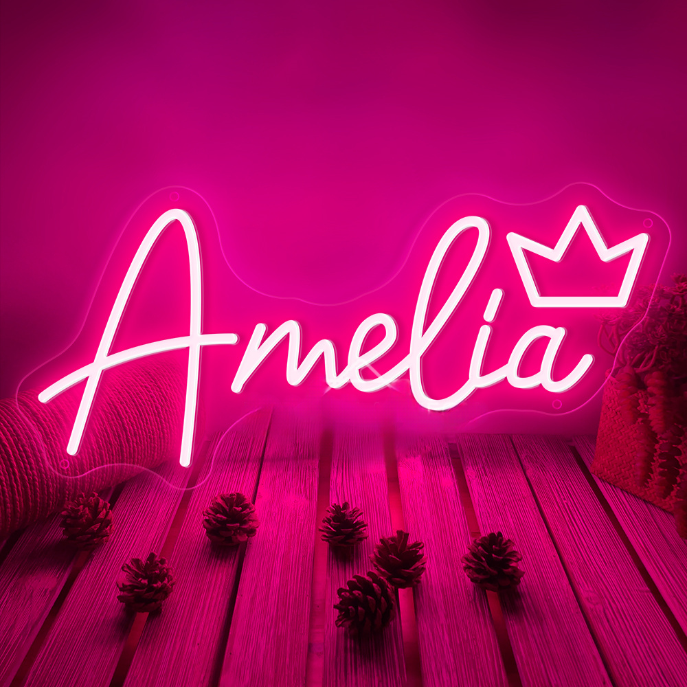 Neon led personnalisé logo ou prénom rose, chambre à coucher, tendance ,vintage -Luminogreen