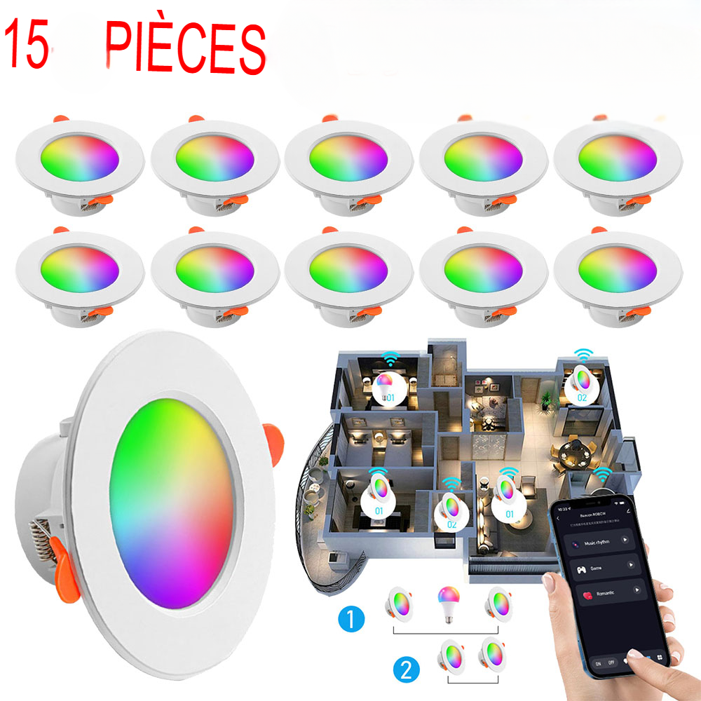 spot led encastrable intelligent Bluetooth multicouleur-Luminogreen