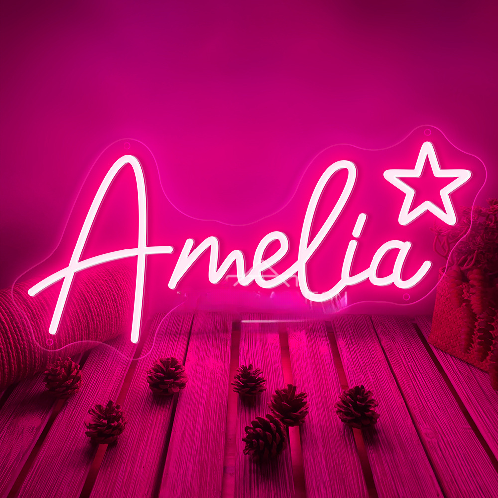 Neon led personnalisé logo ou prénom rose, chambre à coucher, tendance ,vintage -Luminogreen