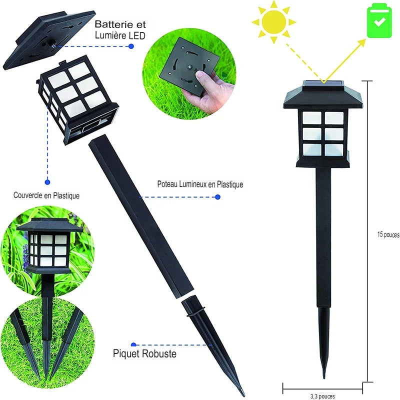 Lampes solaires extérieur led étanches pour décoration de jardin carreau-Luminogreen