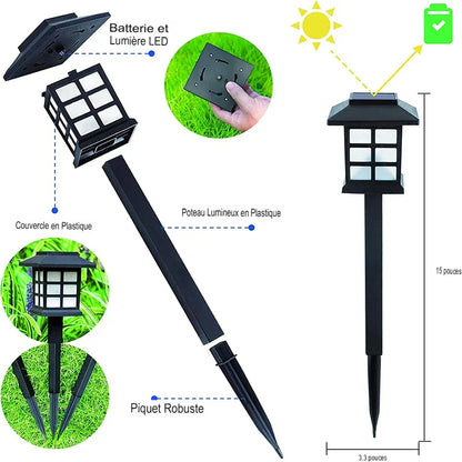 Lampes solaires extérieur led étanches pour décoration de jardin carreau-Luminogreen